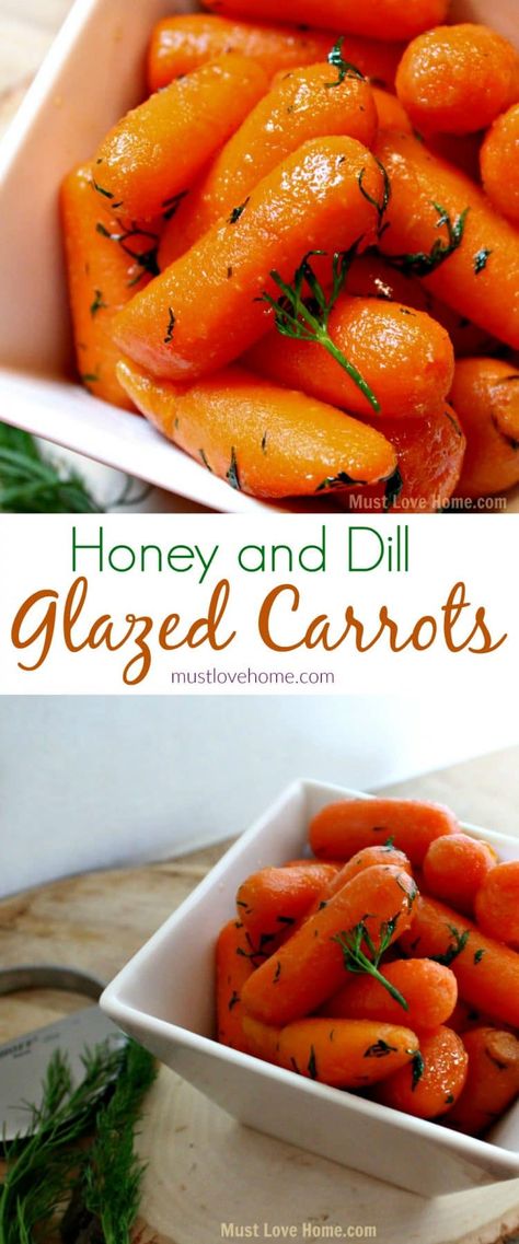 Honey Glazed Carrots Recipe, Dill Carrots, Honey Carrots, Glazed Carrots Recipe, Dill Recipes, Honey Glazed Carrots, Honey Glazed, Cooked Carrots, Glazed Carrots