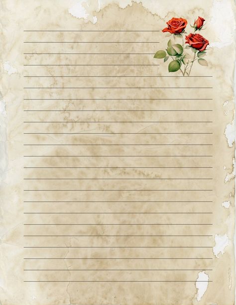 Printable floral vintage writing paper, you get 15 different unique designs for writing letters, journals...US letter size. You can print these designs as many times as you want. Colors may vary slightly depending on your printer settings. Vintage Letter Paper Free Printable, Vintage Stationary Printable, Pretty Lined Paper, Vintage Writing Paper Printable, Letter Templates Printable Free, Letter Writing Aesthetic, Letter Paper Design, Books Money, Writing Frame