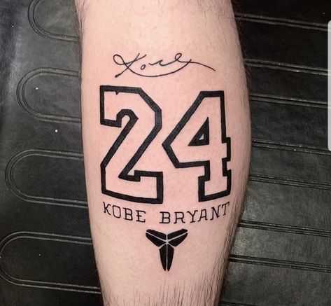 Kobe Tribute Tattoo, Kobe Bryant Tattoo Ideas, Tattoo Ideas On Leg, Kobe Bryant Tattoo, Wave Tattoo Sleeve, Kobe Tattoo, Kobe Bryant Signature, Drake Tattoos, Beautiful Angel Tattoos