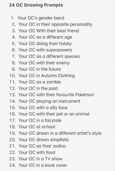 Oc Comic Prompts, What To Draw Your Oc Doing, Oc Design Prompts, Fanart Drawing Prompts, Oc Doing Things, Oc Ask List, Art Prompts Oc, How To Get Better At Drawing Tips, Scenarios For Ocs