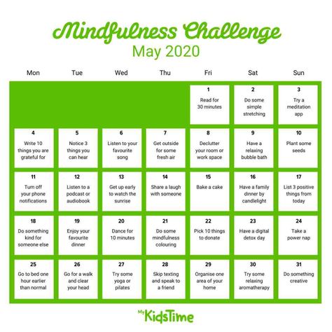 Join Our 30-Day Mindfulness Challenge to Relax and De-Stress Mindfulness Month Challenge, 30 Day Nature Challenge, Meditation Challenge 30 Day, 30 Day Mindfulness Challenge, 30 Day Parenting Challenge, Mindfulness Calendar, Mindful Challenge, Thanksgiving Timeline, Mindfulness Challenge