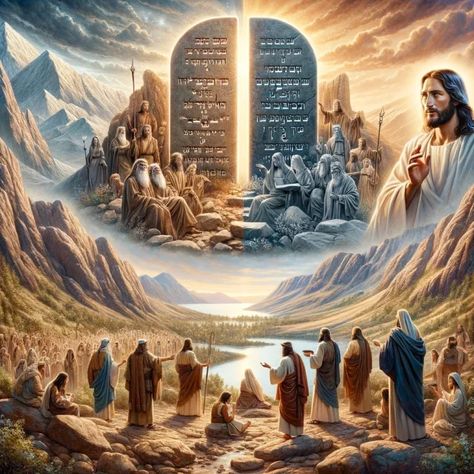 Reconciling the old and new testaments Jesus Commandments, Study Printables, Stage Ideas, Ancient Israelites, Mount Sinai, The Ten Commandments, Burning Bush, Bible Illustrations, Christian Theology