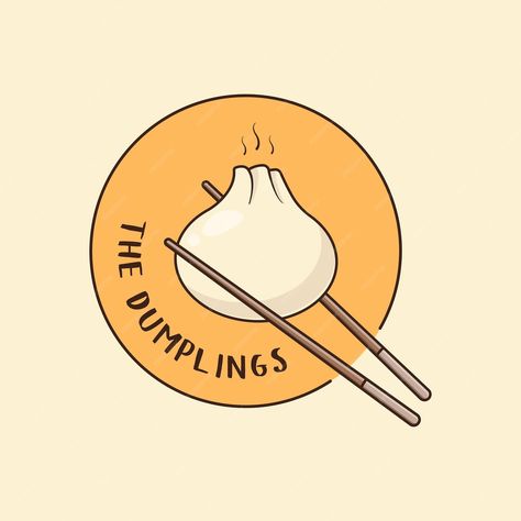 Premium Vector | The dumpling badge logo concept Siomai Logo Design, Dimsum Illustration, Asian Logo Design, Food Festival Poster, Free Business Logo, Kitchen Logo, Business Fonts, Social Templates, App Interface Design