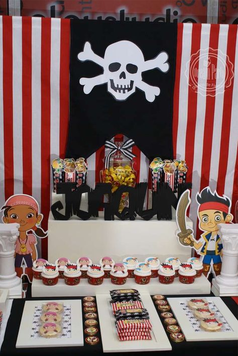 Cool Jake and the Neverland Pirates party! See more party planning ideas at CatchMyParty.com! Homemade Pirate Costumes, Kids Pirate Party, Bd Ideas, Mermaid Pirate, Mermaid Pirate Party, Pirate Themed Birthday Party, Pirates Party, Pirate Themed Birthday, Pirate Theme Party