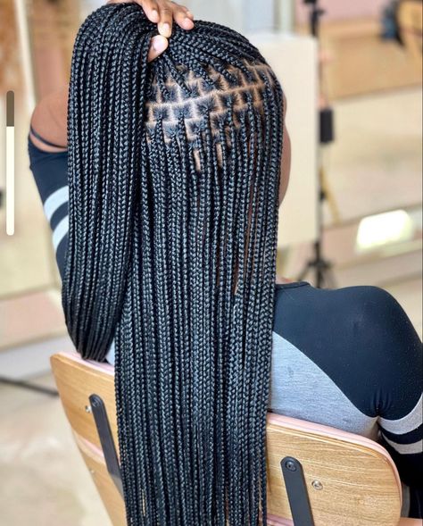 Small Box Braids Hairstyles, Small Knotless Braids, Small Knotless, Medium Hair Braids, Small Box Braids, Medium Box Braids, Braided Hairstyles For Black Women Cornrows, African Hair Braiding Styles, Braided Cornrow Hairstyles