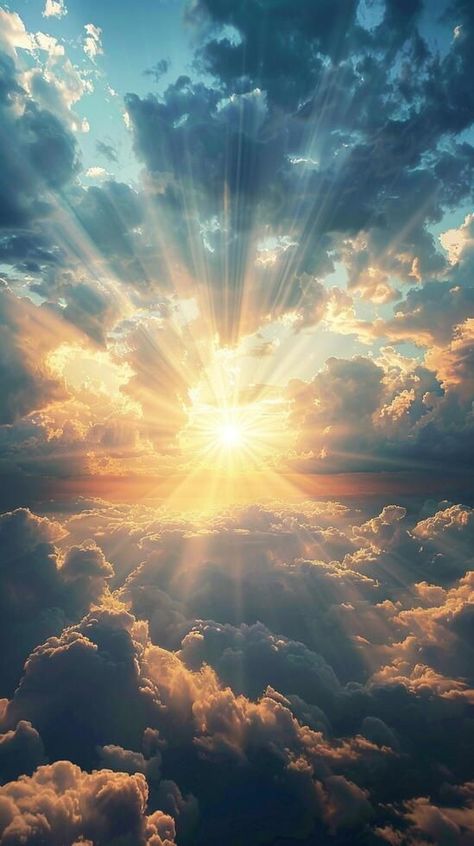 Sunlight Through Clouds, Beautiful Sky Pictures, Nature Clouds, Sky Pictures, Sky Art, Pretty Wallpapers Backgrounds, Sky And Clouds, Beautiful Sky, Sky Aesthetic