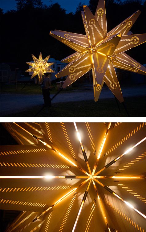 Starlight by Erich Remash, Jeremy Berglund, Don Peterson and Chad Ingle | Inspiration Grid | Design Inspiration Star Sculpture, Diy Christmas Light Sculpture, Star Installation, Celestial Stage Design, Christmas Star Graphic Design, Constellation Sculpture, Egyptian Themed Party, Skateboard Pictures, Concert Stage Design