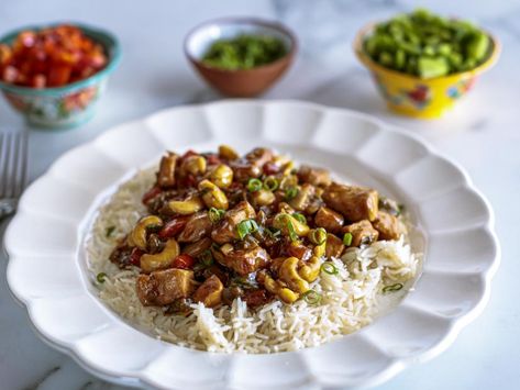 Close-up of Cashew Pork, as seen on The Pioneer Woman, Season 36 Pioneer Woman Cashew Pork Stir Fry, Ree Drummond Cashew Pork, Jeff Mauro Buffa-yaki Wings, Pioneer Woman Cashew Pork, Cashew Pork Pioneer Woman, Cashew Pork, Ree Drummond Recipes, Cashew Recipes, Cashew Chicken Recipe