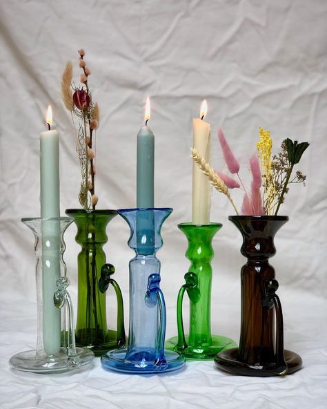 La Soufflerie • Paris on Instagram: “We are so excited about our Porta Candele With Handle being featured in Biba magazine this month! ✨ Pick your favorite color from the Eshop…” Yellow Candles, Glass Candle Holder, Light Blue Green, Glass Candle Holders, Handmade Candles, Glass Candle, Recycled Glass, Candlestick Holders, Hand Blown Glass