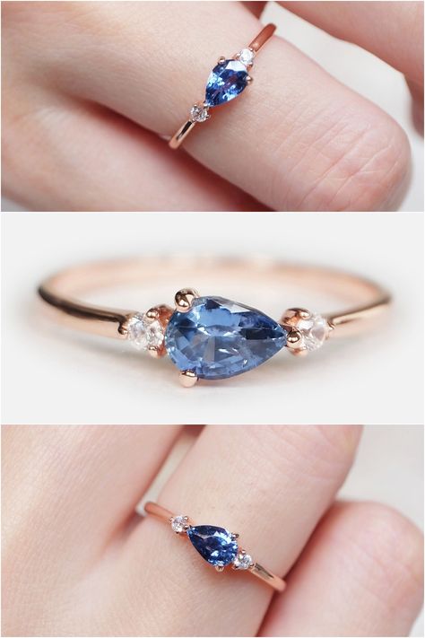 Aquamarine Ring Engagement, Sapphire Engagement Ring Unique, Vintage Aquamarine Ring, Aquamarine Ring Vintage, Ring Teardrop, Engagement Ring Pear, Pear Shaped Ring, Detailed Engagement Ring, Engagement Ring Unique