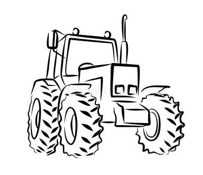 Tractor Drawings Easy, Tractor Line Drawing, Easy Tractor Drawing, Tractor Doodle, Tractor Tattoo, Tractor Sketch, Tractor Illustration, Cartoon Tractor, Tractor Clipart