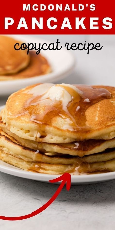 Mcdonalds Hotcakes Recipe, Mcdonalds Hotcakes, Mcdonald's Pancake Recipe, Mcdonalds Pancakes, Breakfast Pancakes Recipe, Fast Food Drinks, Fluffy Pancake Recipe, Homemade Pancake Recipe, Pancake Recipe Easy