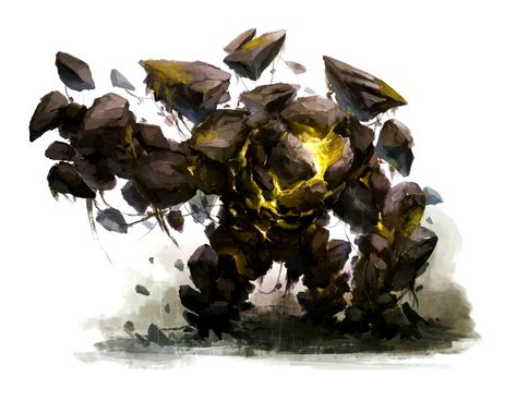 Earth Elemental - Pathfinder PFRPG DND D&D 3.5 5E 5th ed d20 fantasy Earth Golem Fantasy Art, Earth Elemental Art, Earth Monster Art, Rock Monster Art, Earth Elemental Fantasy Art, Rock Golem Art, Boss Monster Concept Art, Earth Elemental Dnd, Rock Monster Concept Art