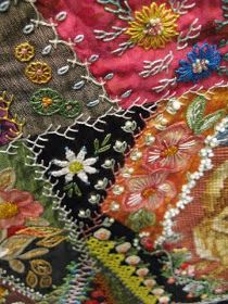 Crazy Quilt Tutorials, Crazy Quilts Patterns, Crazy Quilt Stitches, Crazy Quilt Blocks, Quilts Patterns, Crazy Patchwork, Crazy Quilting, Crazy Quilt, Silk Ribbon Embroidery