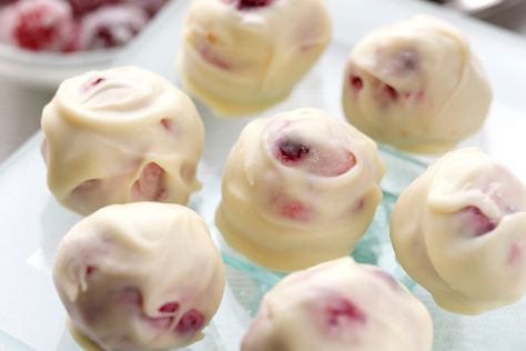 Cranberry Truffles, Honeycomb Recipe, Mini Christmas Cakes, Pancake Dessert, Edible Christmas Gifts, White Chocolate Recipes, White Chocolate Truffles, Cranberry Cream Cheese, Truffles Recipe