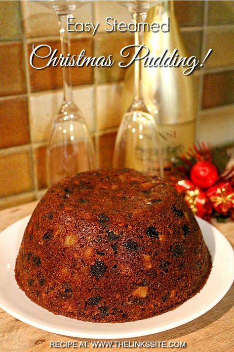 Easy Plum Pudding, Plum Pudding Recipe, Steamed Pudding Recipe, Easy Pudding Recipes, Xmas Pudding, Christmas Pudding Recipes, Chocolate Cake Mix Cookies, Fruit Pudding, Plum Pudding