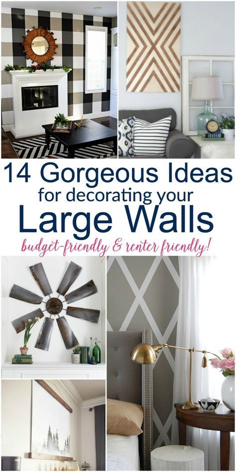 I LOVE #2!! 14 Gorgeous Large Wall Decor Ideas that are budget-friendly and renter-friendly, too! Farmhouse Decor Large Wall, Large Farmhouse Wall Decor, Ideas For Wall Decor Living Room, Decorating Large Walls In Living Room, Decorating Vaulted Walls Living Rooms, How To Decorate A Large Living Room Wall, How To Decorate A Large Wall In Bedroom, Decorate A Large Wall In Living Room, Diy Wall Decoration Ideas For Bedroom