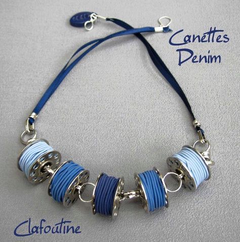 Denim Jewelry, Textile Jewelry, Button Jewelry, Upcycled Jewelry, Tutorial Diy, Cool Necklaces, Diy Schmuck, Bijoux Diy, Fabric Jewelry