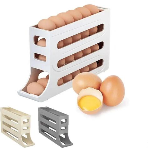 Refrigerator Cabinets, Egg Dispenser, Egg Organizer, Telur Gulung, Organiser Cucina, Egg Container, Kabinet Dapur, Time Space, Refrigerator Parts