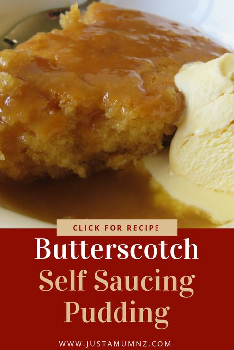 Butterscotch Self-Saucing Pudding Desserts Pudding, Winter Desserts Easy, Soup Shots, Best Easy Recipes, Chocolate Station, Self Saucing Pudding, Hot Desserts, Warm Desserts, Tasty Desserts