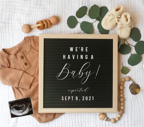 9 Perfect Baby Announcement Board Options – The Mom Love Blog First Baby Announcements, Announcement Board, Neutral Baby Announcement, Baby Announcement Digital, Baby Due Date Calendar, Twin Pregnancy Announcement, Digital Baby Announcement, Pregnancy Announcement Template, Creative Pregnancy Announcement