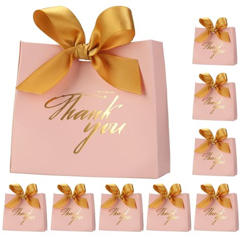 PRICES MAY VARY. Party Mini Gift Bags Set: 20pcs pink small thank you gift bags and 20 gold ribbons.Easy to assemble and practical. High Quality: Made of sturdy high quanlity paper paperboard, thick and sturdy, not easy to deform or tear, can be reused. Perfect Size: 4.52" x 1.77'' x 3.93" / 11.5cm x 4.5cm x 10cm, great for wedding party favors, and can hold a variety of candy, chocolate, biscuits, party invitation cards, snacks, small gifts and small items souvenirs. Exquisite Design: SWANGSA w Gold Bag For Valentine's Day Party, Gold Bags For Valentine's Day Party, Cheap Pink Gift Bags, Wedding Favors Boxes, Pink Rectangular Pouch Gift Bag, Baby Shower Favors Pink And Gold Princess, Pink Party Favors, Mini Gift Bags, Small Thank You Gift