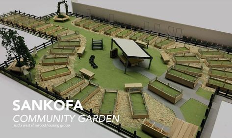 Sankofa Community Garden Design :: Behance Community Garden Design, Garden Planning Layout, Garden Decoration Ideas, Design Proposal, Hillside Landscaping, Patio Garden Design, Community Garden, Building A Pool, School Garden