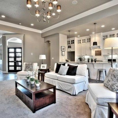 Living room gray wall color design ideas 29 Sherwin Williams Requisite Gray, Requisite Gray, Grey Wall Color, Traditional Family Room, Sherwin Williams Paint Colors, Grey Paint Colors, Room Paint Colors, Paint Colors For Living Room, Room Remodeling