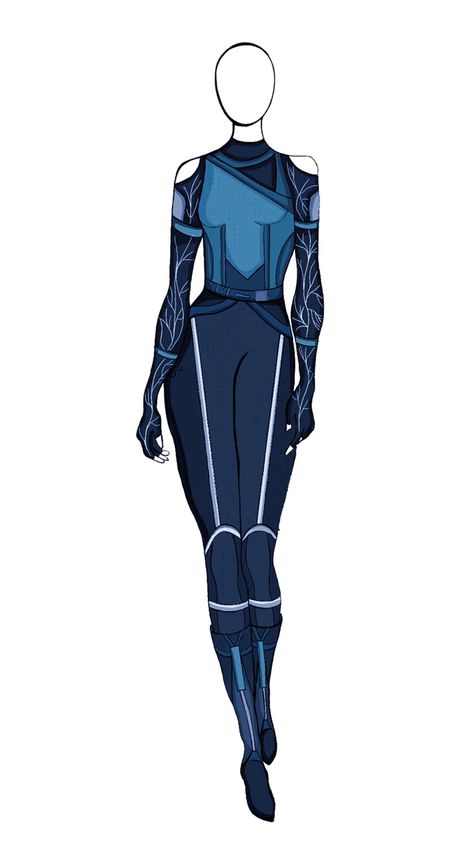 Galaxy Superhero Suit, Avengers Oc Outfits, Ice Superhero Suit, Superhero Suit Design Female Blue, Blue Superhero Suit Female, White Superhero Suit Female, Supervillain Outfit, Blue Superhero Suit, Marvel Oc Character Design