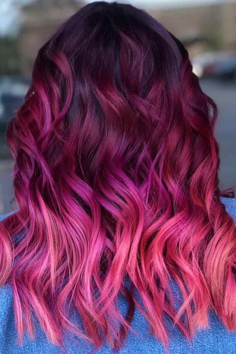 Burgundy Hair Color Ideas, Pelo Color Borgoña, Dark Burgundy Hair, Red Hair Color Shades, Burgundy Hair Color, Hair Burgundy, Maroon Hair, Pink Ombre Hair, Hair Color Burgundy