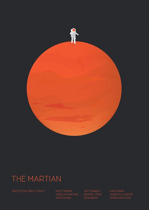 The Martian - minimal movie poster - Matt Needle The Martian Movie, Martian Movie, Simple Illustrations, Buch Design, Illustrations Design, Film Maker, Poster Black And White, Film Poster Design, Image Film