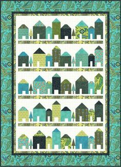 Nancy Mahoney Quilt Patterns, After Quilt Ideas, Quilts For Large Print Fabrics, House Quilt Block, House Quilt Patterns, Lap Quilt Patterns, Paisley Quilt, Row Quilt, Quilt Modernen