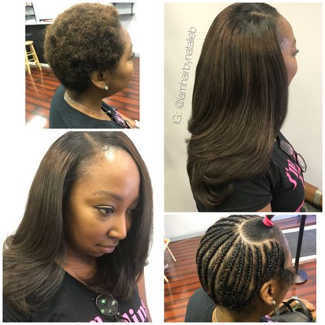 Traditional Sew-In Hair Weave ...with Leave-Out. This client has short, natural hair, and was looking for a protective sew-in hair weave style to wear as she grows her hair back. These are her results! How did I do?❤️  • • • Call or text Natalie B. at (312) 273-8693 to schedule your appointment! (IG: @iamhairbynatalieb) Short Sew In Hairstyles, Short Curly Weave Hairstyles, Cute Weave Hairstyles, Sew In Weave Hairstyles, Long Weave Hairstyles, Trendy We Fryzurach, Black Hairstyles With Weave, Sew In Hairstyles, Curly Weave Hairstyles