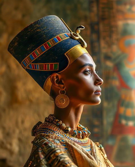 Queen Nefertiti was a powerful and influential queen of ancient Egypt during the 14th century BC. She was most notably the wife of Pharaoh Akhenaten a... -  #AdobePhotoshop #ArtificialIntelligence #bust #digitalart #Egypt Queen Of Egypt, Egyptian Queen Nefertiti, Queen Nefertiti, Egyptian Queen, Royal Art, Kacey Musgraves, Costume Diy, Country Music Stars, Country Singers