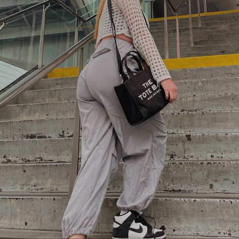 Grey Parachute Pants, H&m Women, Just Don, My Pics, Parachute Pants, Women's Pants, H&m, Pants For Women, Tote Bag