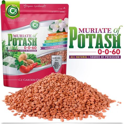 Muriate of Potash 0-0-60 Fertilizer - Bloom Booster - Potassium Plant Food for Indoor/Outdoor Plants - Promotes Big Blooms - Fruits & Vegetables Potatoes (Cz Garden Organics 5 LB) Holistic Herbs, Fruit Vegetables, Flower Gardens, Plant Food, Made In Usa, Indoor Outdoor, Fruit, Plants, Design