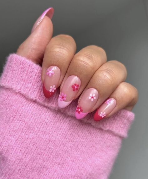 Pink French Tip Nail Designs, Tip Nail Designs, Pink French Tip, French Tip Nail Designs, Summery Nails, Girly Acrylic Nails, Pink French, Short Acrylic Nails Designs, Pink Acrylic Nails