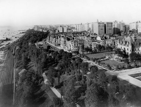 Riverside Drive looking North c.1925 Nyc Metro, Nyc History, Root Cellar, Riverside Drive, Riverside Park, New York Pictures, Aerial Images, Manhattan Nyc, Gilded Age