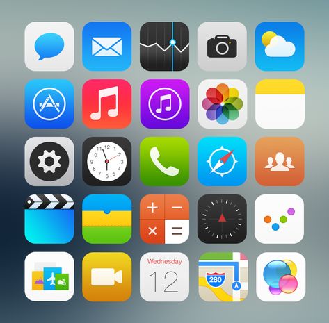 All_icons_ios7  *** But how do we change icons in iOS 7? Ios 7 Icons, Icon Inspiration, Logo Tutorial, Kawaii Charms, Apple Logo Wallpaper Iphone, Screen Icon, Simple Icon, New Ios, Ios 7