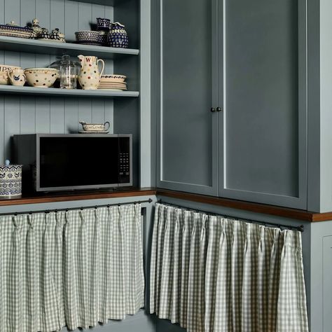 The Expert - Blousy Counter Skirts and Dainty Delft Tiles Nod to This Salt Lake City Family’s Pioneer Heritage W Design Collective, Pantry Inspiration, Sweet Home Design, Pantry Remodel, Pantry Shelving, Next Friday, Cabinet Fronts, Delft Tiles, W Design