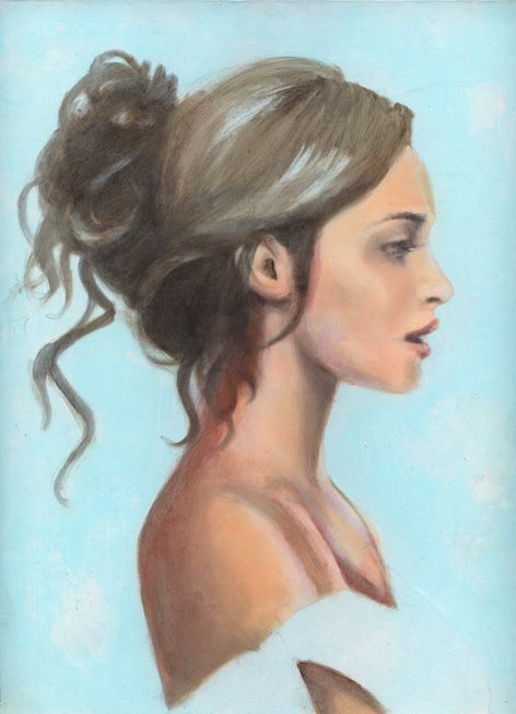 paintings profile women - Google Search Side Profile Woman Painting, Acrylic Portrait Painting Side Profile, Side Portrait Painting, Woman Profile Painting, Woman Side Profile Drawing Sketch, Women Profile Drawing, Women Side Profile Drawing, Side Profile Painting Acrylic, Side Profile Woman Drawing