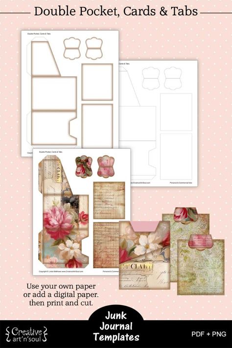 🔒Printable Junk Journal Template | Create your own unique junk journal with this printable template! #junkjournal #journaling #diy #crafts #planner Bible Journal Template, Journals Diy, Scrapbook Fonts, Journal Pockets, Handmade Journals Diy, Journal Elements, Journal Embellishments, Scrapbook Storage, Scrapbook Quotes