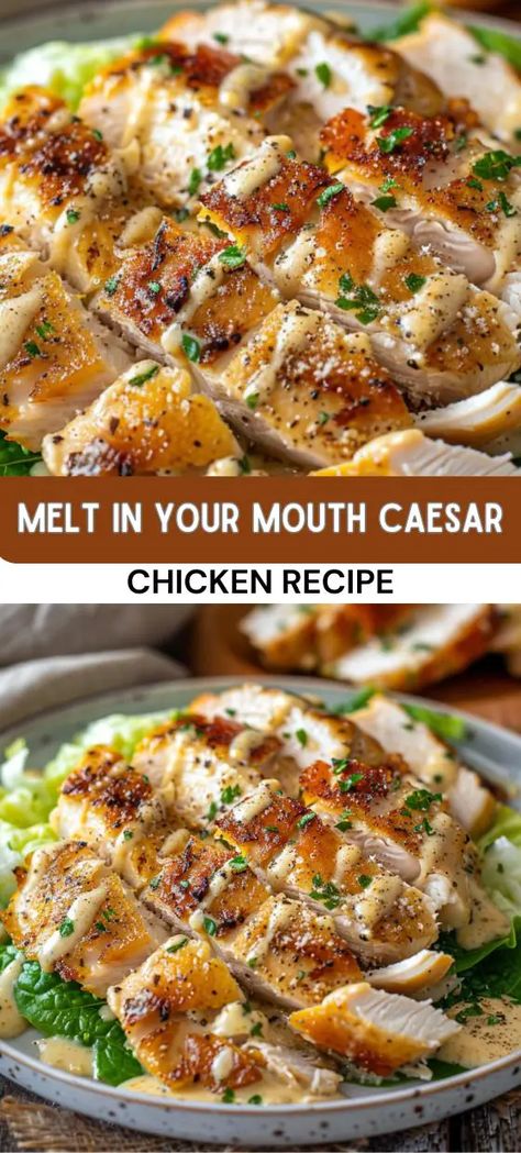 Caesar Dressing Chicken, Creamy Caesar Dressing, Lean Protein Meals, Caesar Chicken, Chicken Breast Recipes Baked, Chicken Marinade Recipes, Caesar Salad Recipe, Bacon Appetizers, Chicken Easy