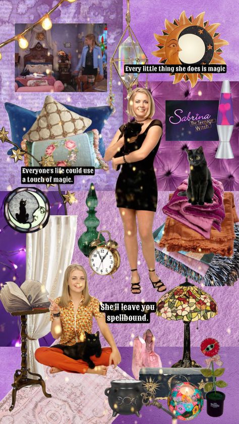 Sabrina The Teenage Witch Bedroom Aesthetic, Sabrina Teenage Witch 90s, Sabrina The Teenage Witch And Salem, Witch Movies Aesthetic, 90s Witch Bedroom, Sabrina The Teenage Witch Room, Sabrina Spellman Room Aesthetic, Sabrina The Teenage Witch Tattoo, Sabrina Spellman Aesthetic 90s