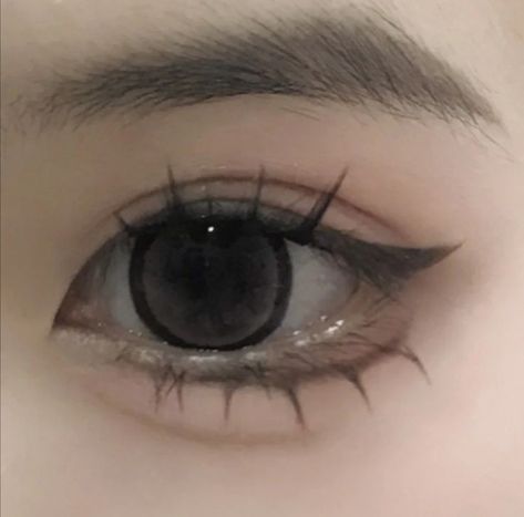 Doll Eyeliner, Gyaru Makeup, Doll Eye Makeup, Kawaii Makeup, Korean Eye Makeup, Long Eyelashes, Swag Makeup, Ethereal Makeup, Makeup Tut