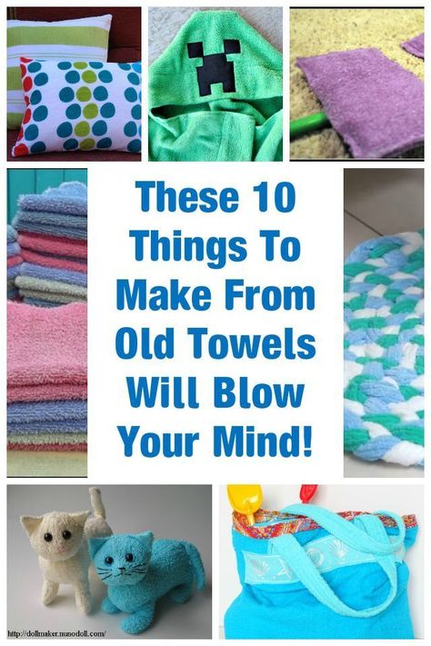 Old Towels Diy Reuse, Old Socks Diy Reuse, Upcycle Towels, Recycled Towels, Diy Recycled Projects, Diy Towels, Upcycle Repurpose, Homemade Cleaning, Old Towels