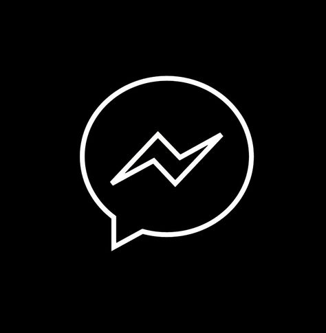 Messenger Black Icon, Messenger Logo Black, Messenger Icon, All Apps Icon, Icons Phone, Android App Icon, Ipad Homescreen, Black And White Spider, Instagram Black Theme