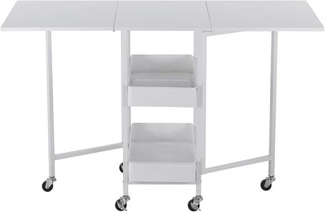 Amazon.com: Simply Tidy Kensington White Table Rolling Cart and Extendable Panels Multi-Functional Storage Cart for Home, Office, and Kitchen - 1 Pack : Office Products Rolling Table, Table With Wheels, Art And Craft Supplies, Welding Table, Rolling Cart, Caster Wheels, Storage Cart, Drawer Unit, Ceiling Fan In Kitchen