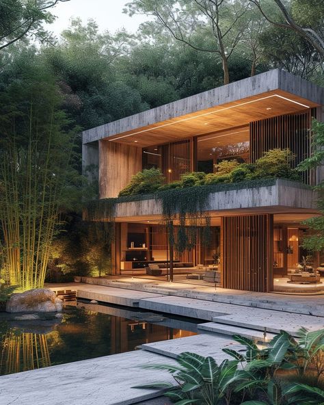 A Brutalism-Style House with a Garden Eco Brutalism Architecture, Concrete Minimalist House, Tropical Brutalism, Eco Brutalism, Neo Brutalism, House With A Garden, Brutalist House, Brutalism Architecture, Japanese Style House