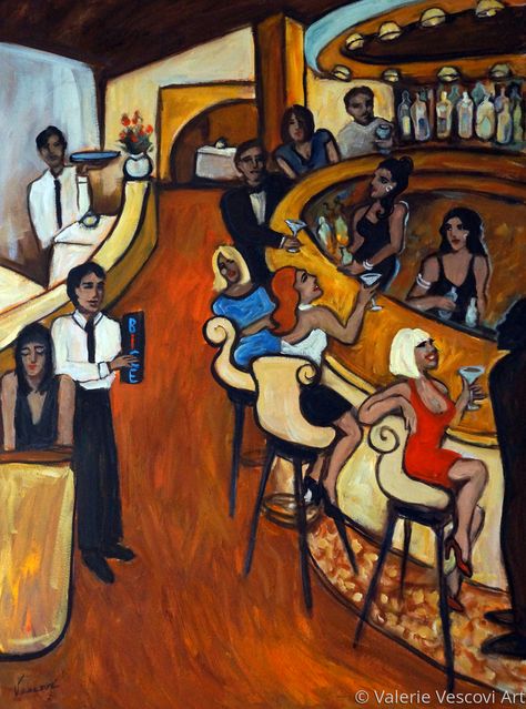 Bice Ristorante Miami Nights, Cold Wax Painting, Popular Places, Bar Scene, Wax Painting, Black Art Painting, Afrocentric Art, Time Painting, Art Buyer